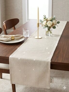 Dansk Sparkle Table Runner in Champagne
